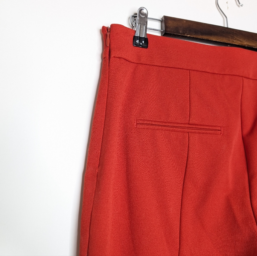 Ann Taylor Women's Orangish Red Straight Leg Pants with Front Seam Size 6 - Picture 11 of 16